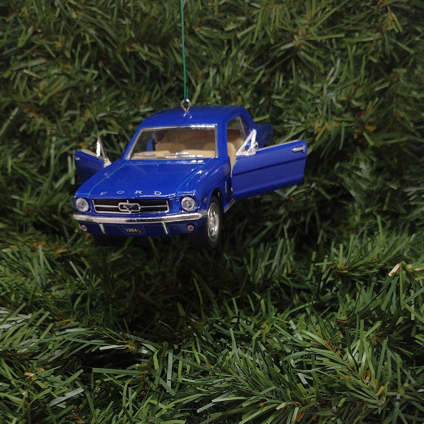 FORD MUSTANG Ornament 1964.5/Early 1965 Christmas tree decoration fun automotive gift for car enthusiast 5 inch Blue