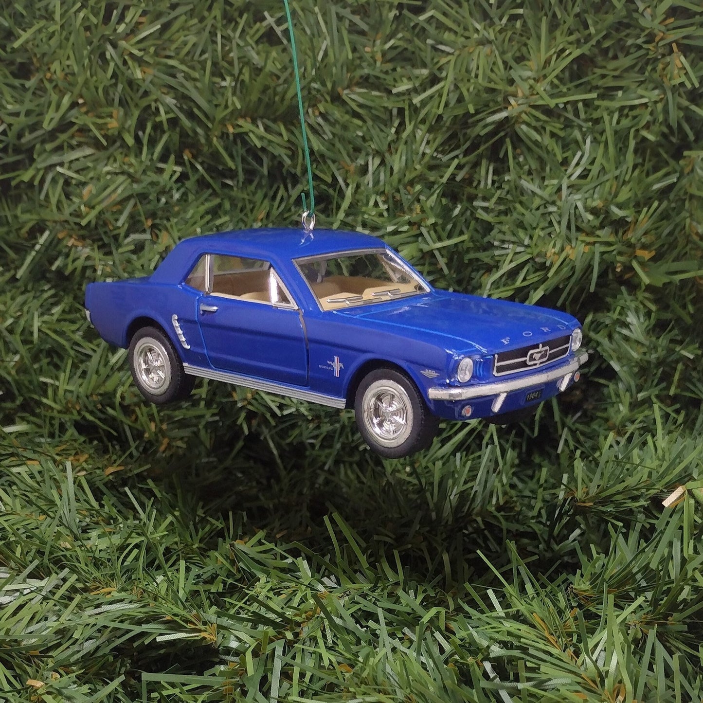 FORD MUSTANG Ornament 1964.5/Early 1965 Christmas tree decoration fun automotive gift for car enthusiast 5 inch Blue