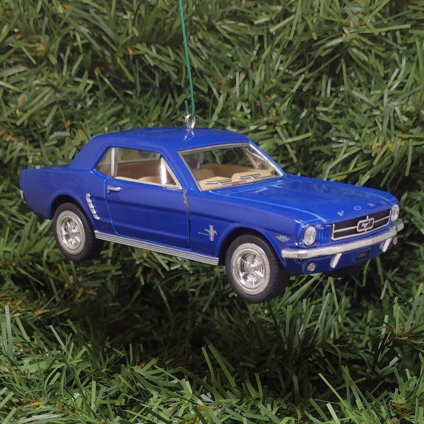 FORD MUSTANG Ornament 1964.5/Early 1965 Christmas tree decoration fun automotive gift for car enthusiast 5 inch Blue