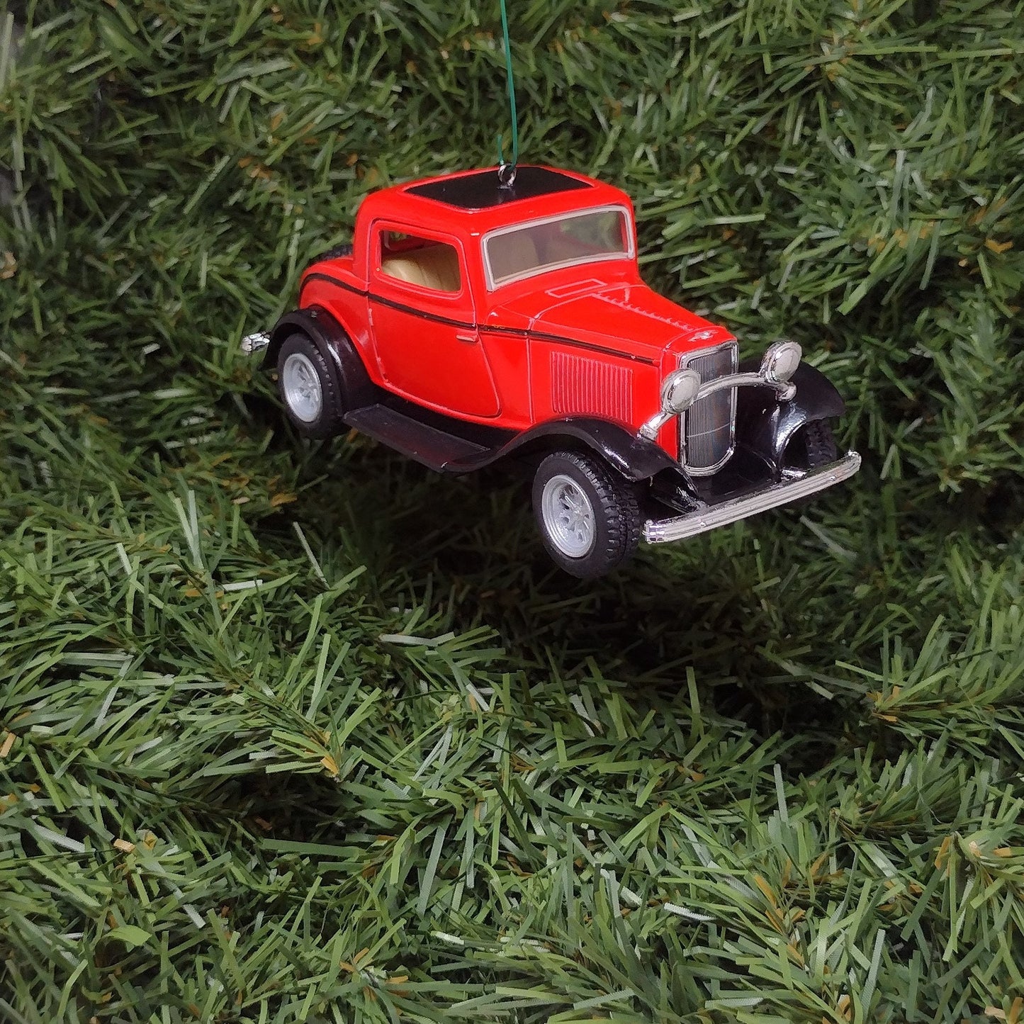 1932 FORD Ornament 3 Window Coupe Christmas Tree Decoration Unique Xmas Gift Idea 5 inches long red