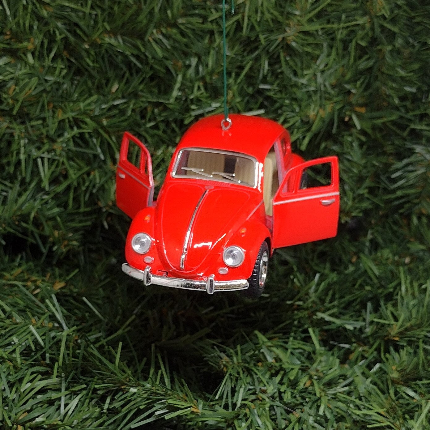 VW Beetle 1967 Ornament Christmas tree decoration Unique gift idea Volkswagen fun Xmas present 5 inch red