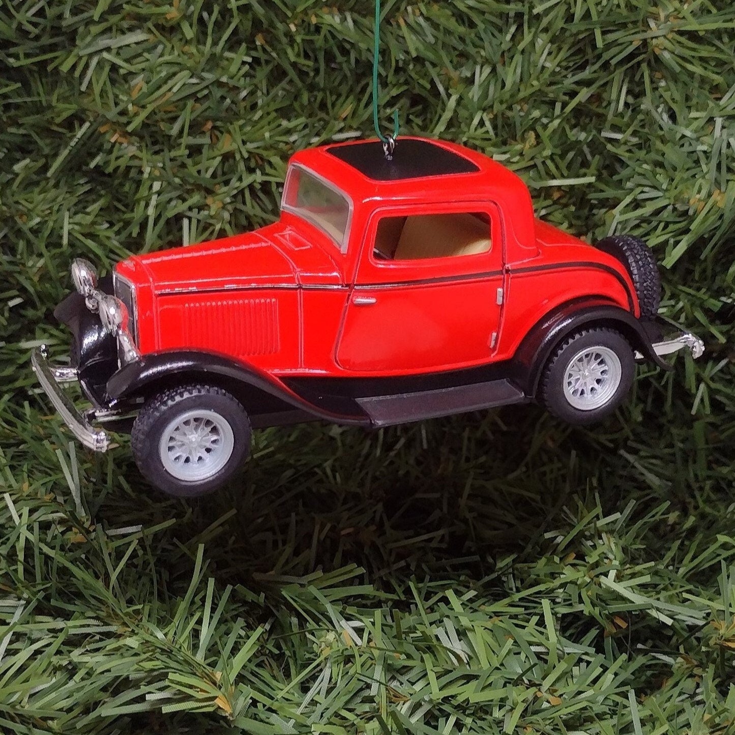 1932 FORD Ornament 3 Window Coupe Christmas Tree Decoration Unique Xmas Gift Idea 5 inches long red