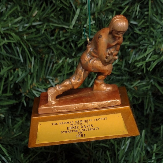 Ernie Davis SYRACUSE ORANGEMEN Christmas Ornament Gift mini Heisman Trophy NCAA Football Figure