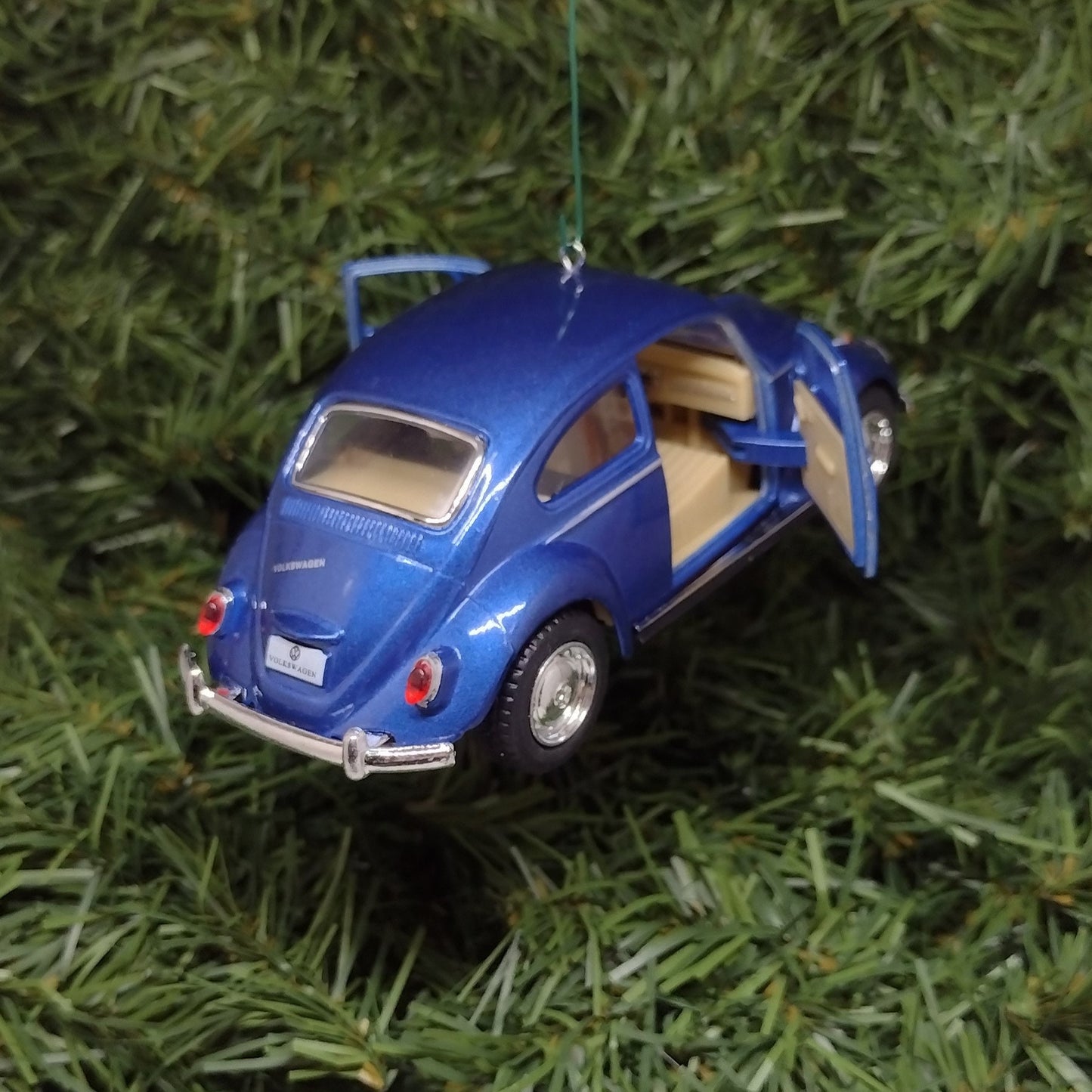 VW Beetle 1967 Ornament Christmas tree decoration Unique gift idea Volkswagen fun Xmas present 5 inch blue