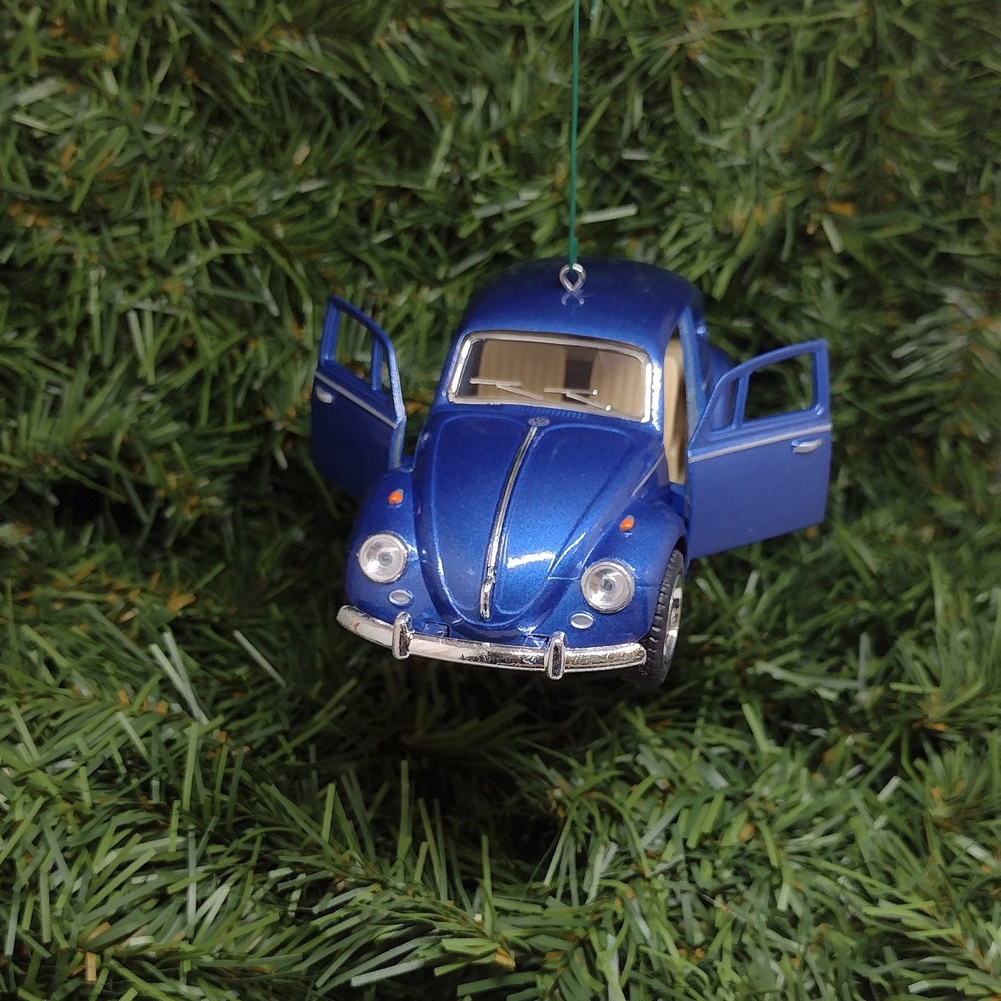 VW Beetle 1967 Ornament Christmas tree decoration Unique gift idea Volkswagen fun Xmas present 5 inch blue