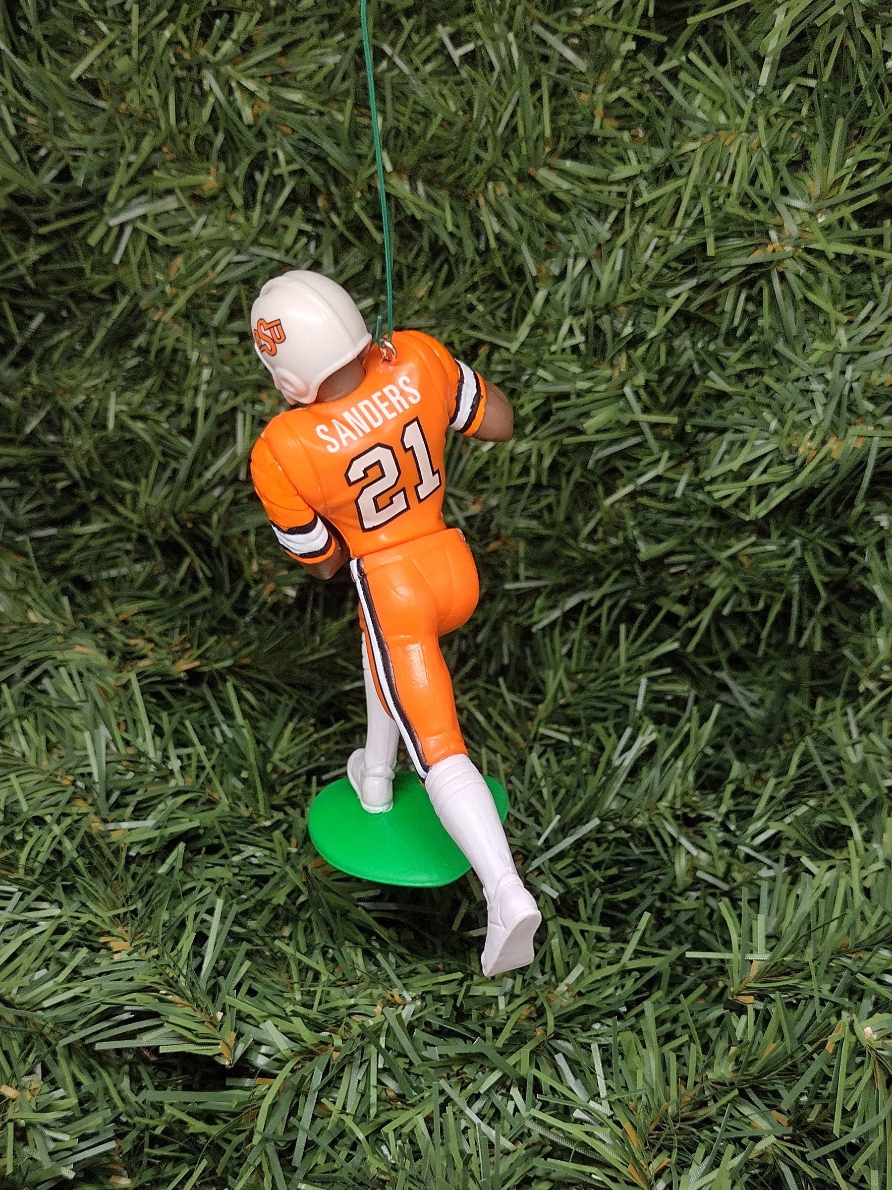 Barry Sanders Oklahoma State Cowboys Ornament Christmas Gift Idea NCAA Football Figure Unique Xmas Tree Decoration Heisman Trophy Winner