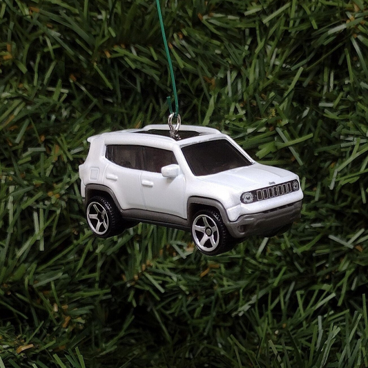 JEEP RENEGADE Ornament Christmas gift idea unique Xmas tree decoration 4x4 SUV white
