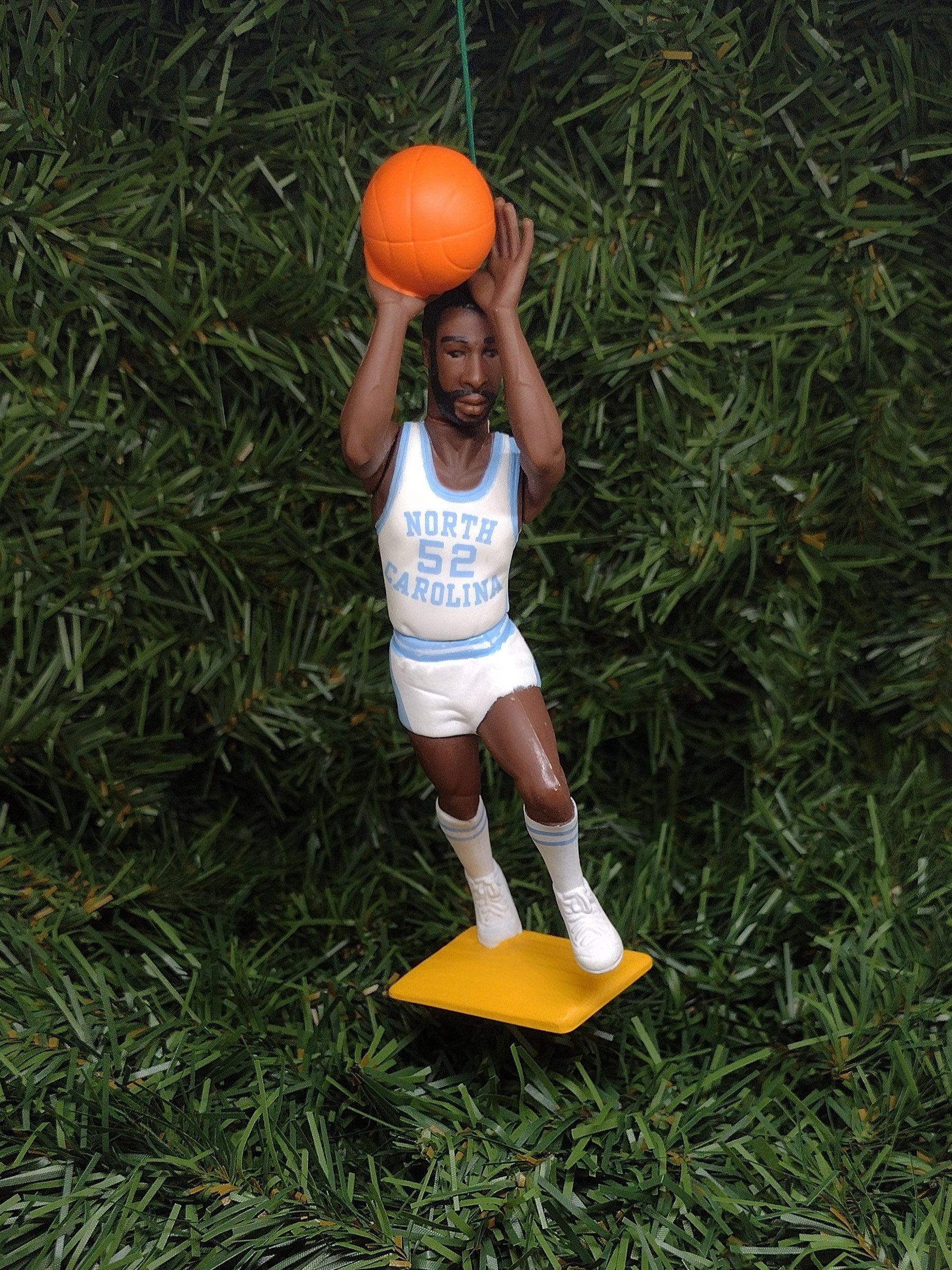 UNC TARHEELS ornament James Worthy Christmas tree decoration tar heels unique Xmas gift idea North Carolina