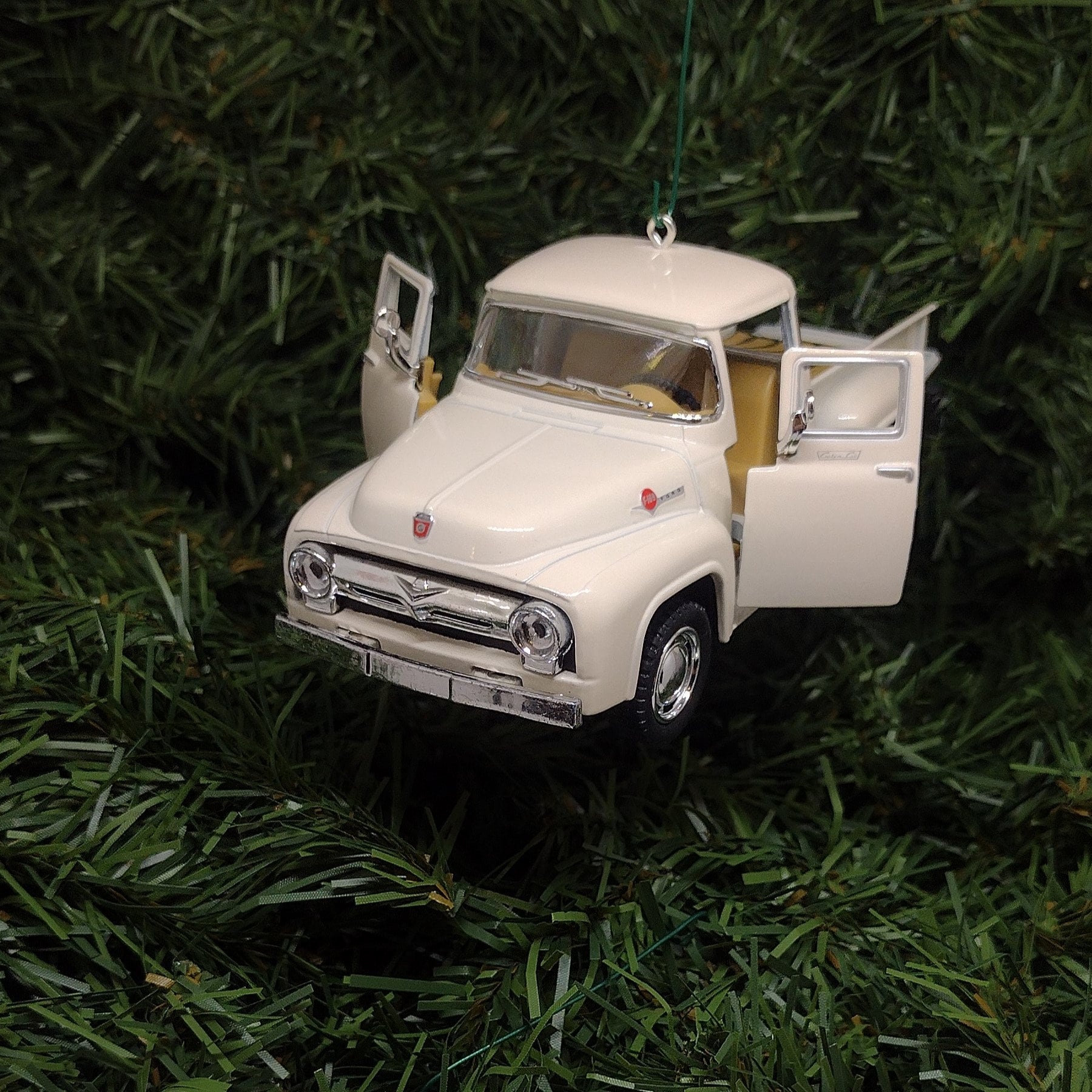 FORD F-100 Truck Ornament 1956 Christmas Tree Decoration Unique Xmas Gift Idea 5 inches long 1953 1954 1955 F100 pickup truck white