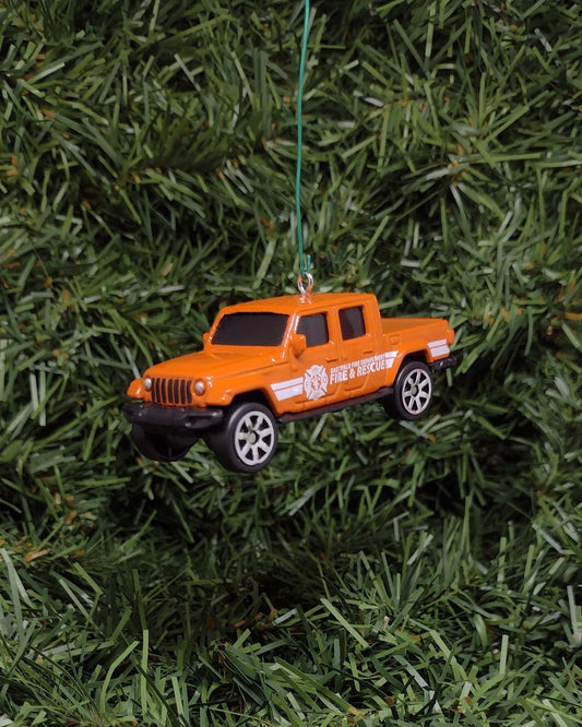 JEEP GLADIATOR Ornament Christmas gift idea unique Xmas tree decoration 4x4 SUV burnt orange Fire & Rescue