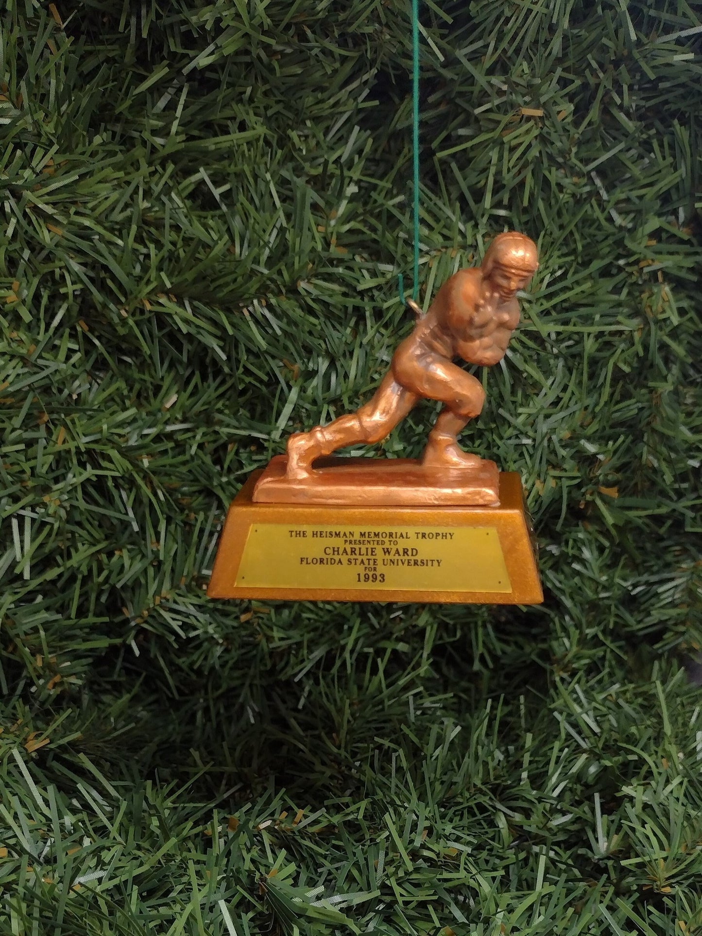 Charlie Ward FLORIDA STATE SEMINOLES Christmas tree ornament mini Heisman Trophy xmas ncaa football figure unique gift idea