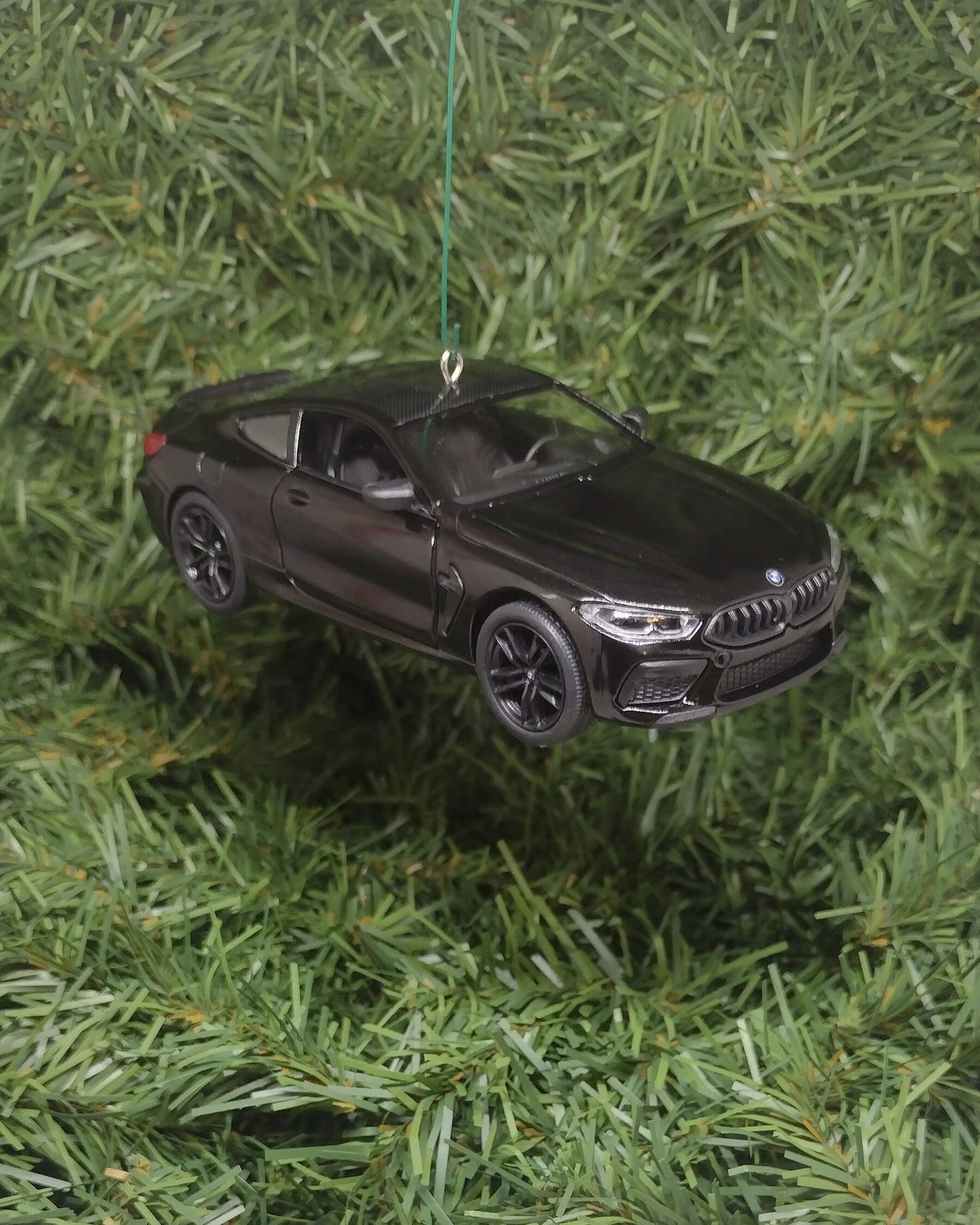 BMW M8 Ornament Christmas Tree Decoration Fun Automotive Xmas Gift Idea 5 inches long Black