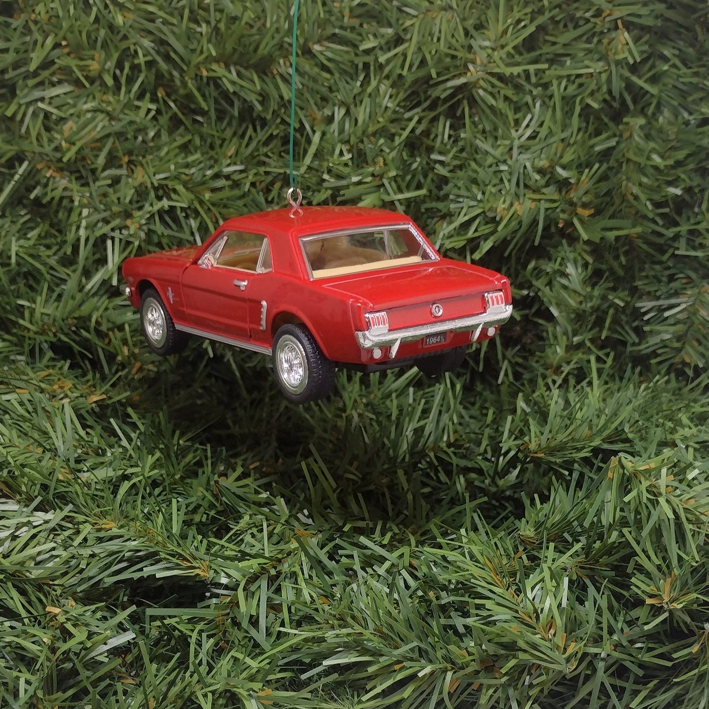 FORD MUSTANG Ornament Early 1965/1964.5 Christmas tree decoration fun automotive gift for car enthusiast 5 inch Red