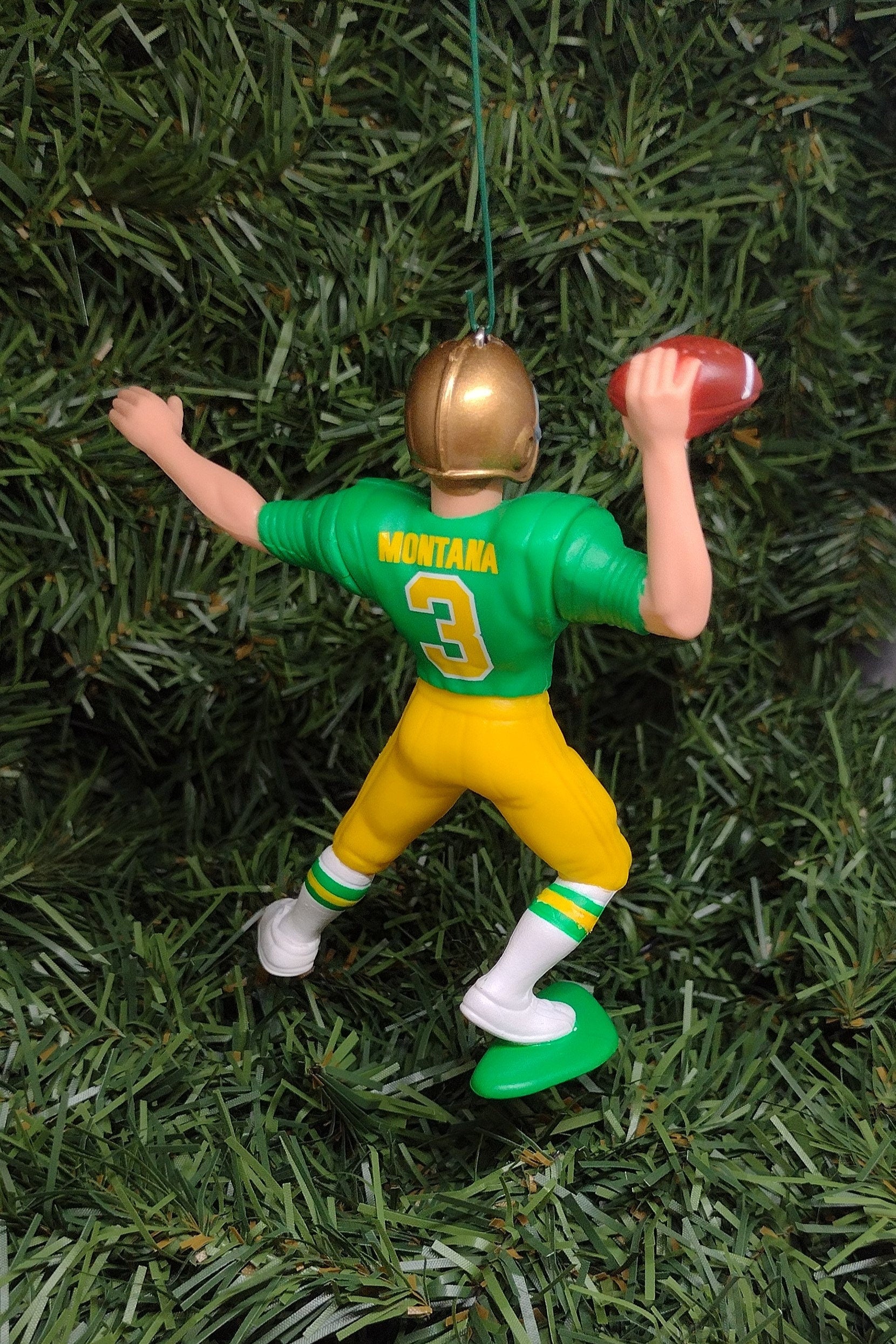 Joe Montana NOTRE DAME Ornament Christmas tree decoration Fighting Irish NCAA football figure unique gift idea