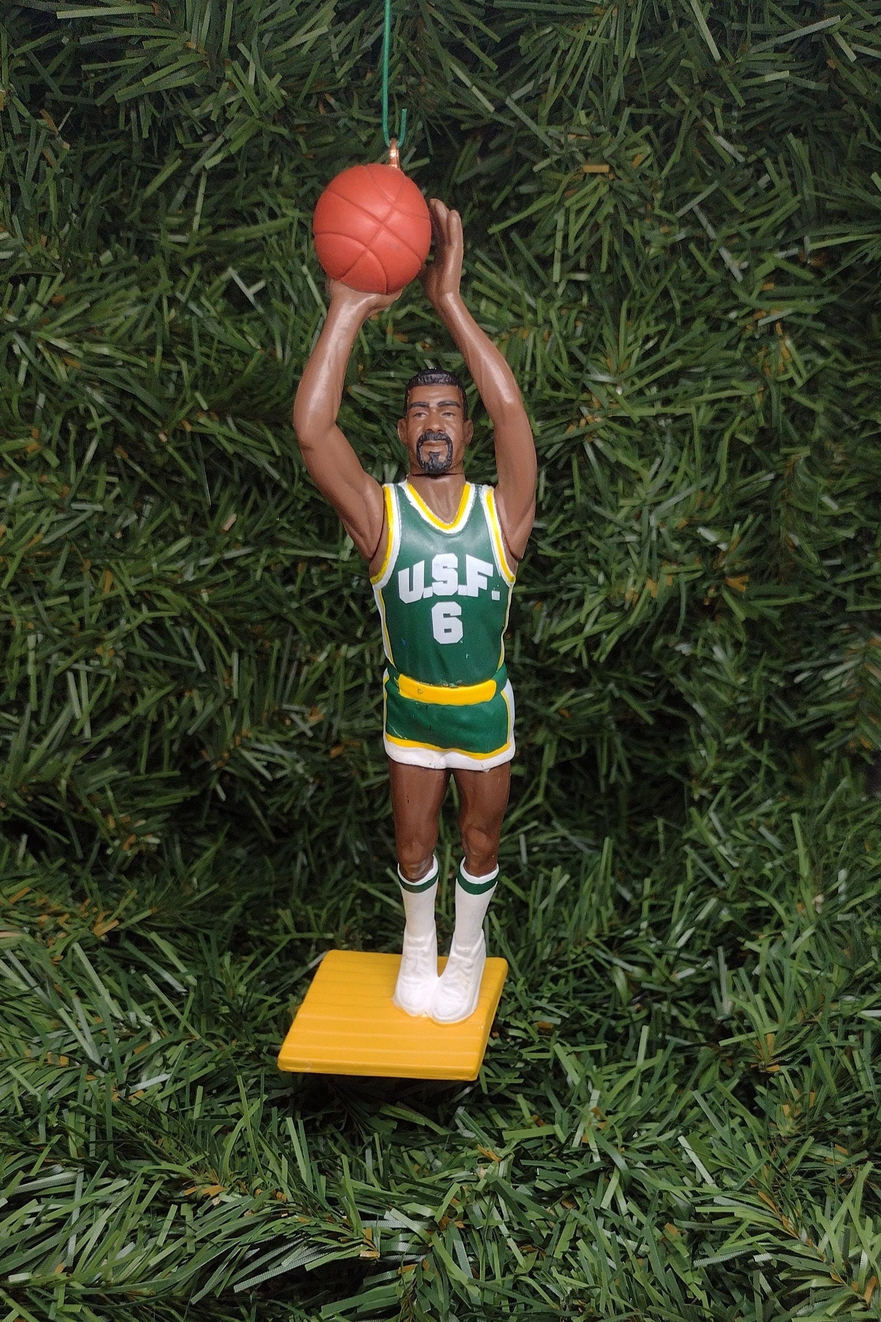 SAN FRANCISCO DONS Bill Russell ornament Christmas gift idea ncaa basketball figure national champs 1955 1956 usf xmas tree