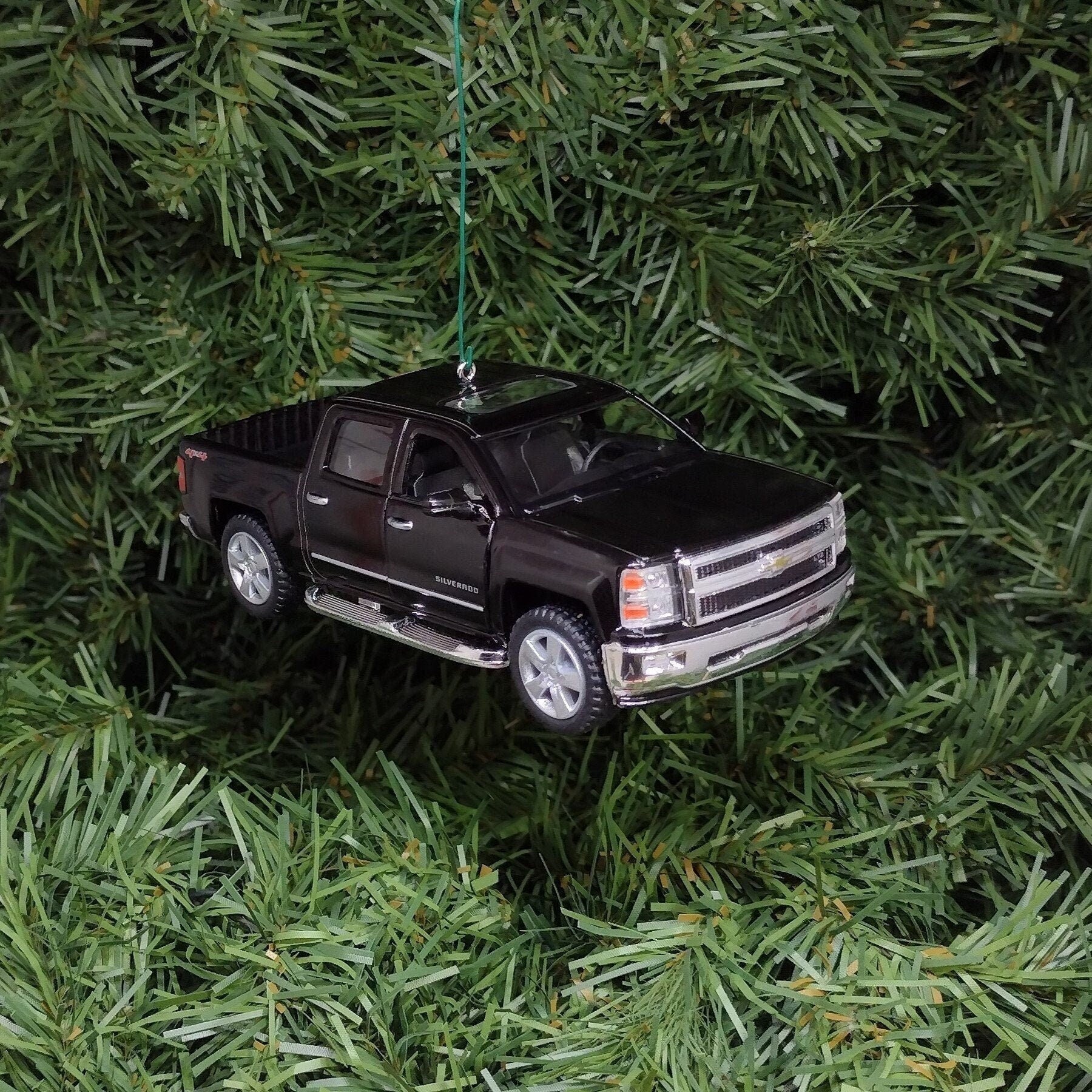 Chevy Silverado Ornament Christmas Tree Decoration Fun Automotive Xmas Gift Idea 5 inches long Chevrolet pickup truck