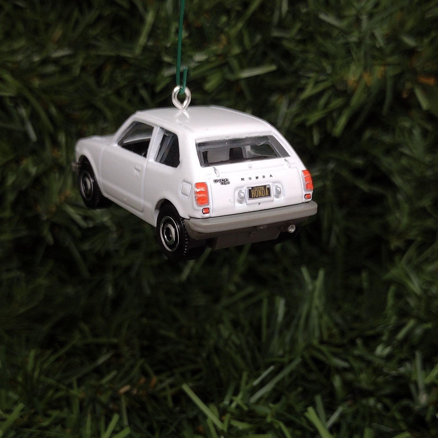 Honda Civic Ornament 1976 CVCC Christmas Gift Idea unique Xmas tree decoration white 1973 to 1979