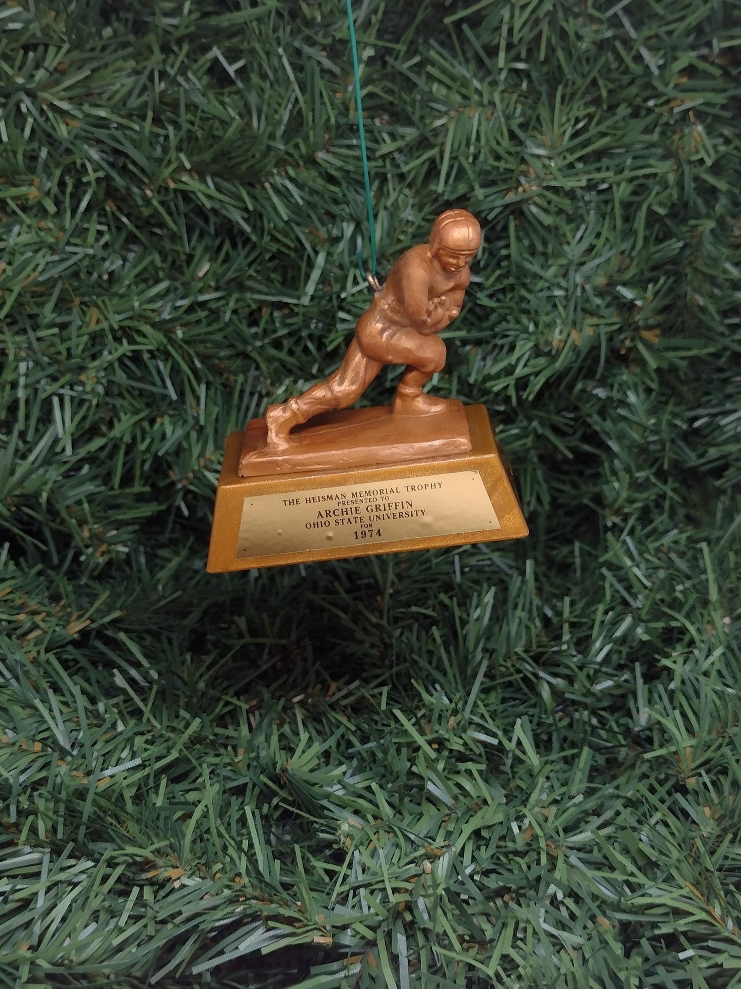 Archie Griffin OHIO STATE BUCKEYES Christmas tree ornament mini Heisman Trophy xmas ncaa football figure unique gift idea