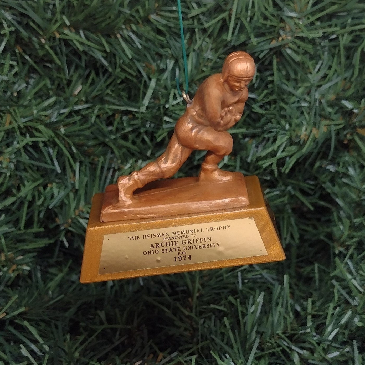 Archie Griffin OHIO STATE BUCKEYES Christmas tree ornament mini Heisman Trophy xmas ncaa football figure unique gift idea