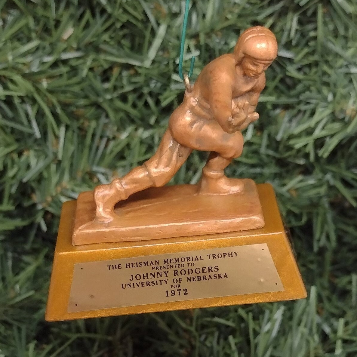 Johnny Rodgers NEBRASKA CORNHUSKERS Ornament mini Heisman Trophy Christmas Gift NCAA Football