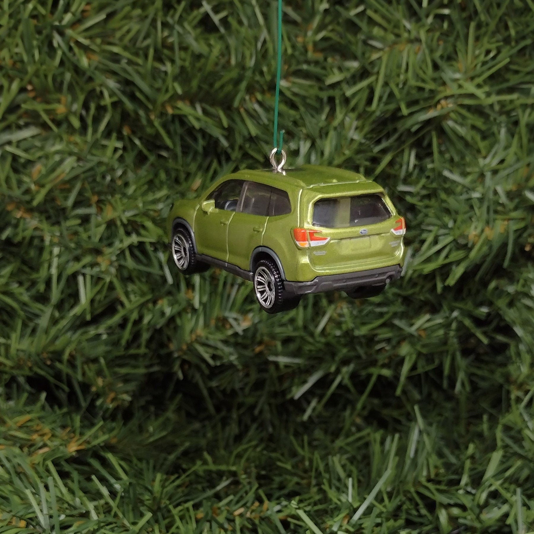 Subaru Forester Ornament Christmas Gift idea 2019 2020 2021 Unique Car Xmas Tree Decoration green