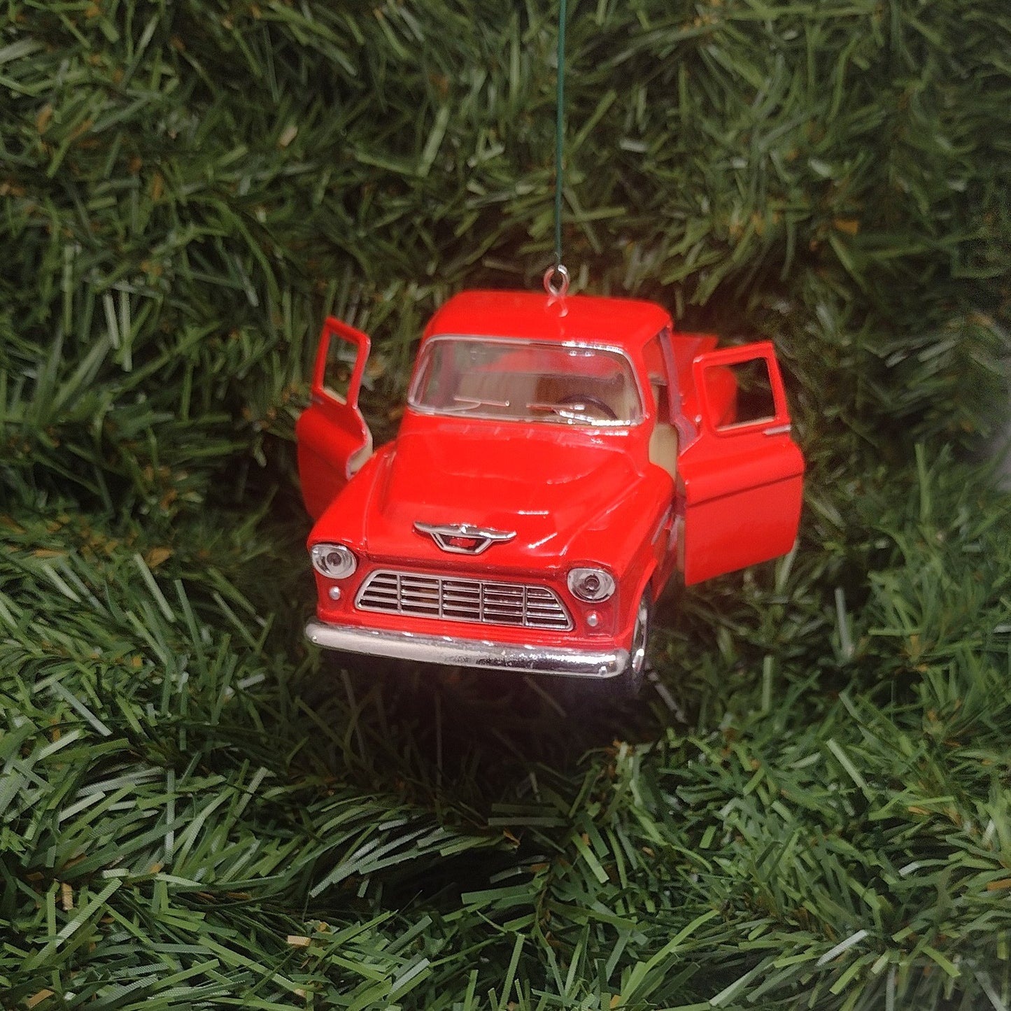 Chevy 1955 Pickup Truck Christmas ornament gift idea 3100 stepside 5 inch fun automotive Chevrolet unique xmas tree 5 inch