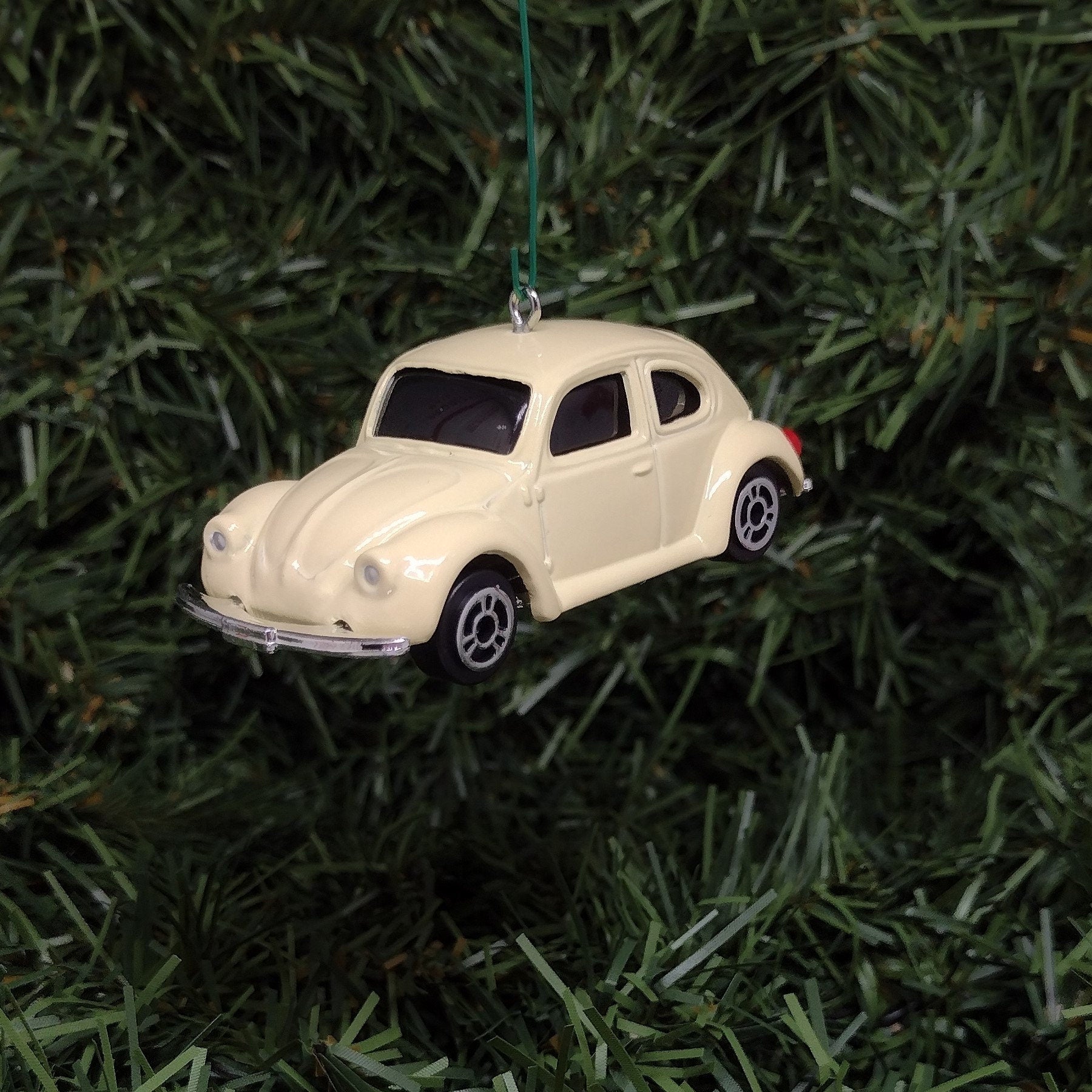 VW Beetle Christmas tree ornament fun automotive gift for car enthusiast /man cave tree Eggshell/Cream classic Volkswagen unique xmas idea