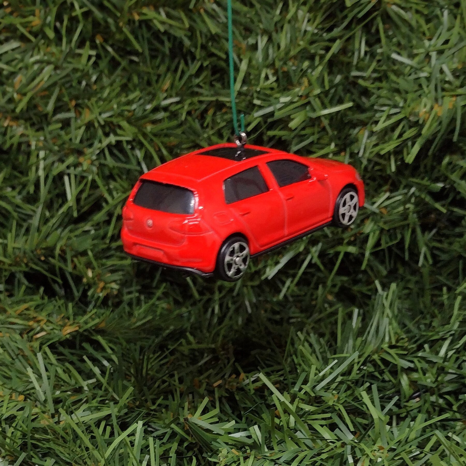 VW Golf GTI Ornament Christmas Gift Idea Red Volkswagen Automotive Present for Car Enthusiast Unique Xmas Tree Decoration 3 inch