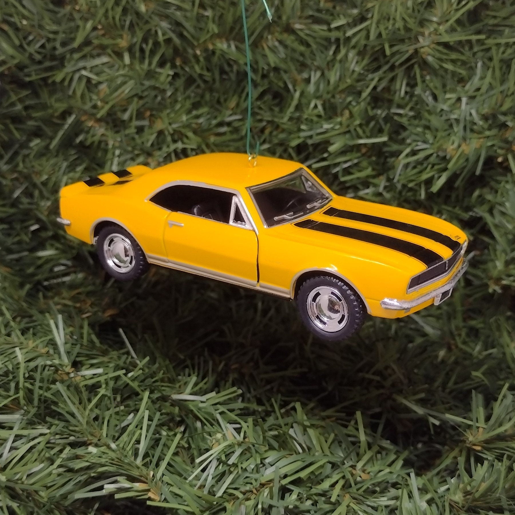 1967 Chevy Camaro Ornament Christmas Tree Decoration Fun Automotive Unique Xmas Gift Idea 5 inches long Yellow Chevrolet 1968 1969