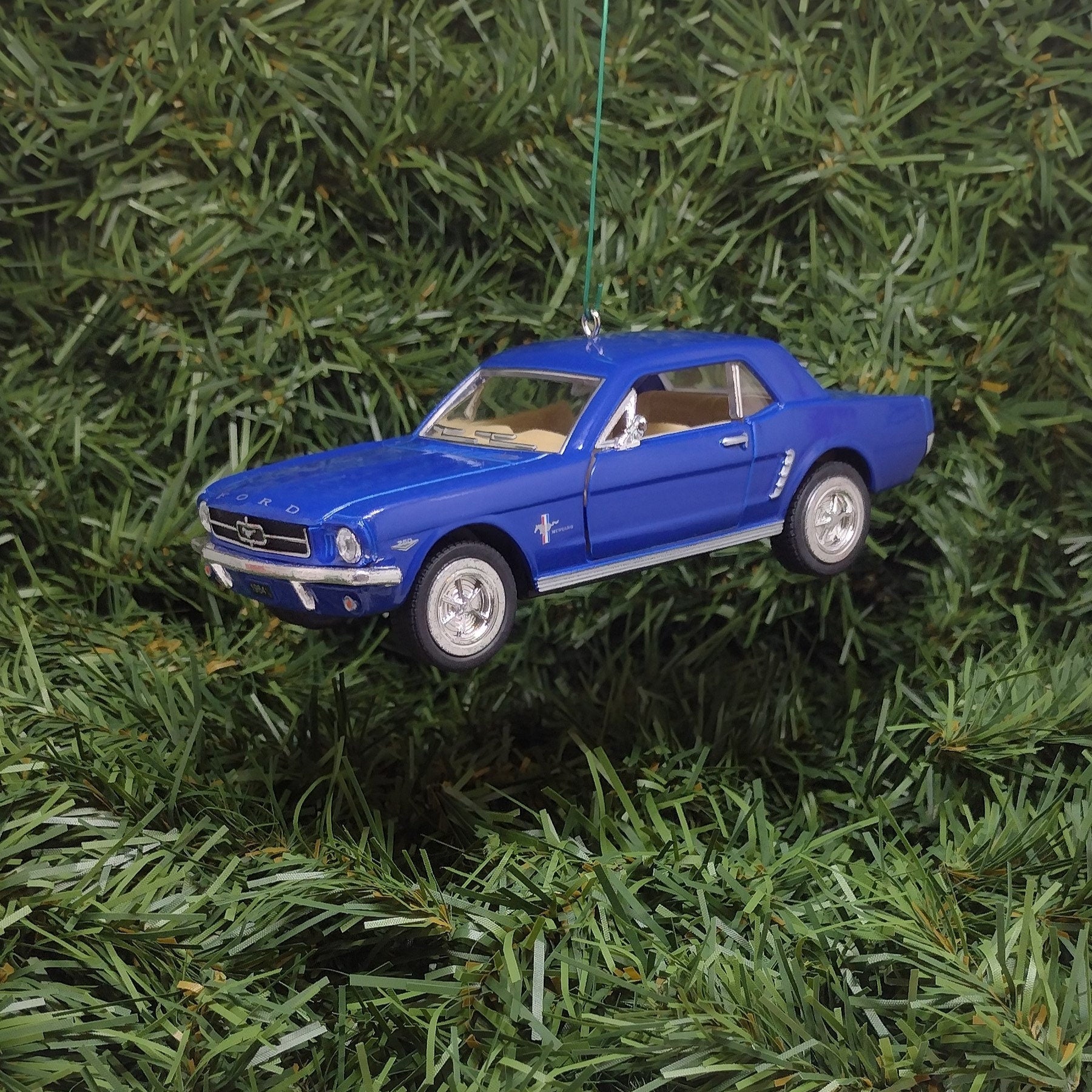 FORD MUSTANG Ornament 1964.5/Early 1965 Christmas tree decoration fun automotive gift for car enthusiast 5 inch Blue