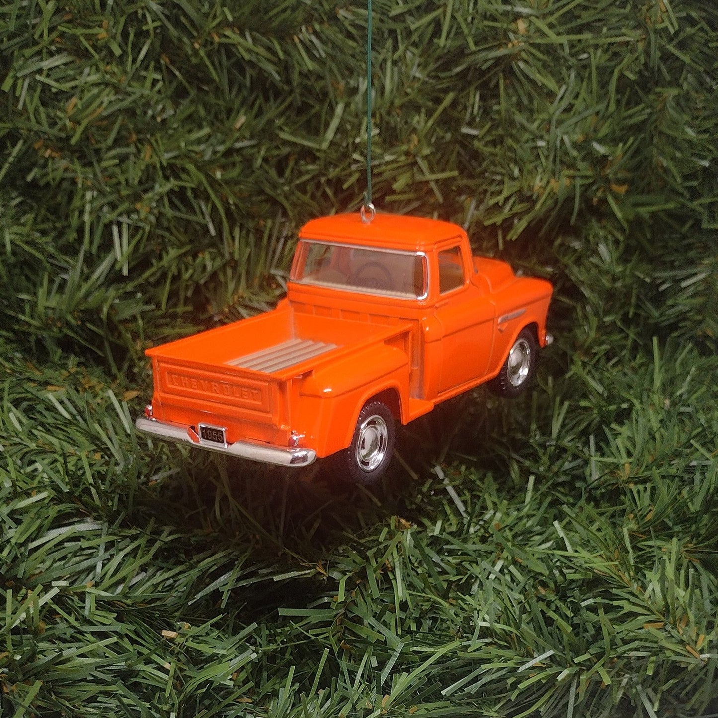 1955 Chevy 3100 Truck Ornament Christmas Gift Idea Chevrolet Stepside Pickup 5 inch Unique Xmas Tree Decoration Orange