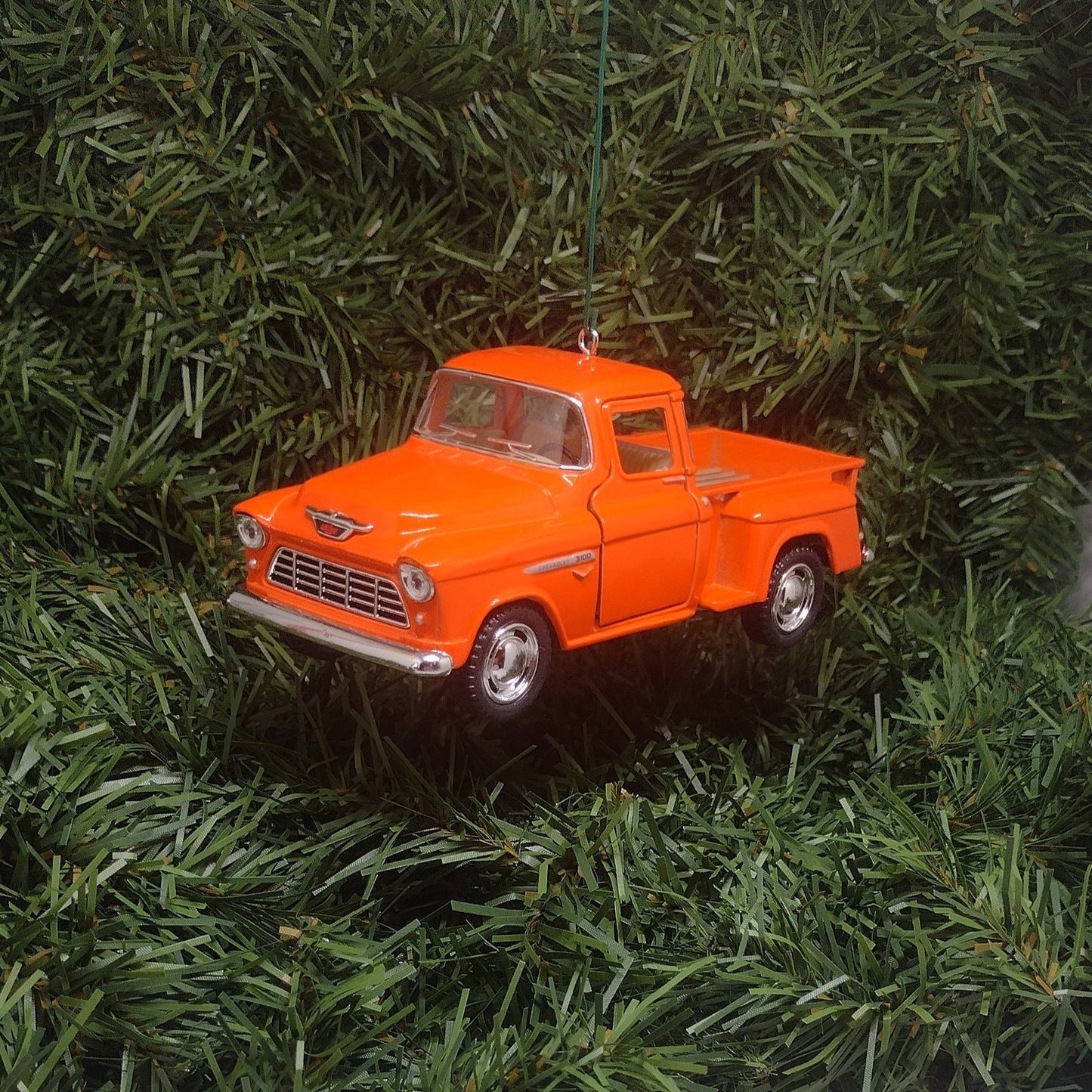 1955 Chevy 3100 Truck Ornament Christmas Gift Idea Chevrolet Stepside Pickup 5 inch Unique Xmas Tree Decoration Orange