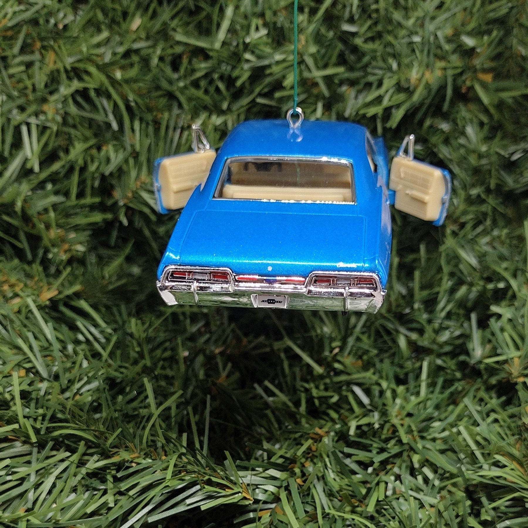 Chevy Impala Ornament Christmas Tree Decoration Fun Xmas Gift Idea 5 inches long 4 door 1967 Chevrolet Blue