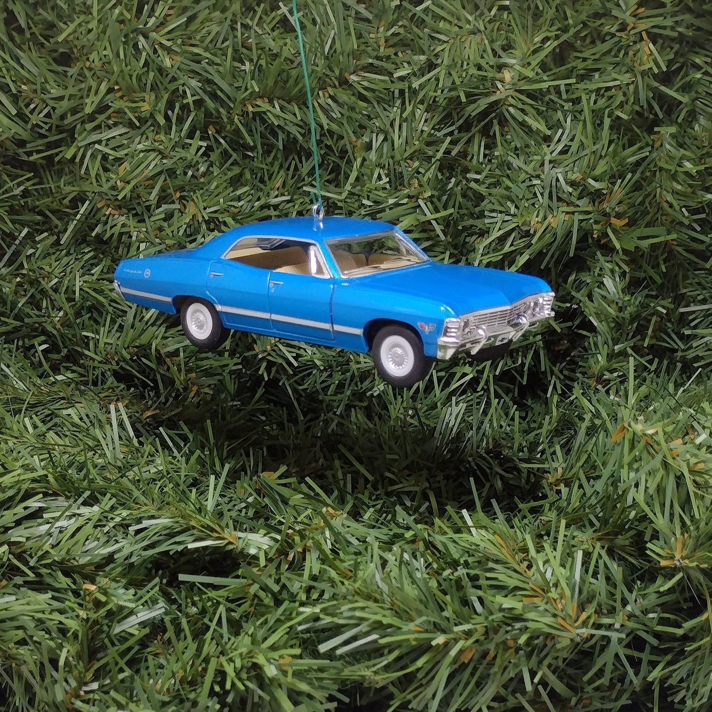 Chevy Impala Ornament Christmas Tree Decoration Fun Xmas Gift Idea 5 inches long 4 door 1967 Chevrolet Blue