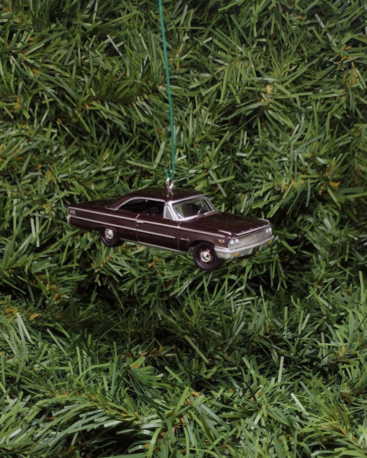 FORD GALAXIE 500 Ornament 1963 Christmas Tree Decoration Unique Gift Idea Heritage Burgandy