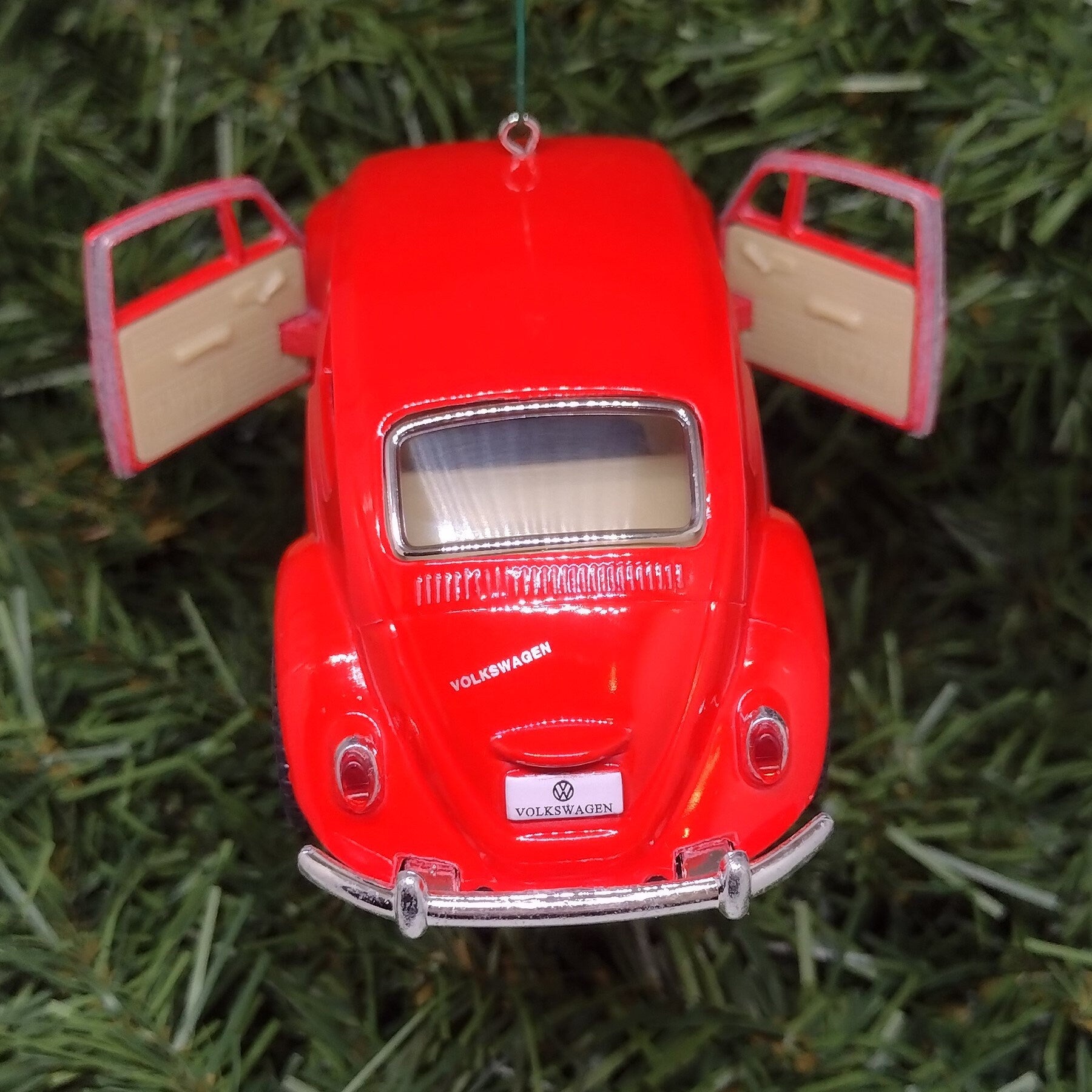 VW Beetle 1967 Ornament Christmas tree decoration Unique gift idea Volkswagen fun Xmas present 5 inch red