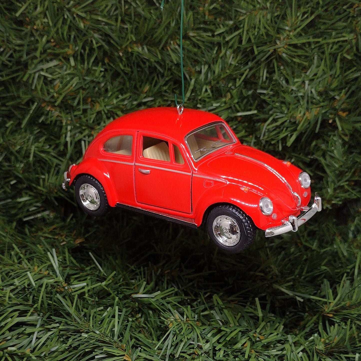 VW Beetle 1967 Ornament Christmas tree decoration Unique gift idea Volkswagen fun Xmas present 5 inch red