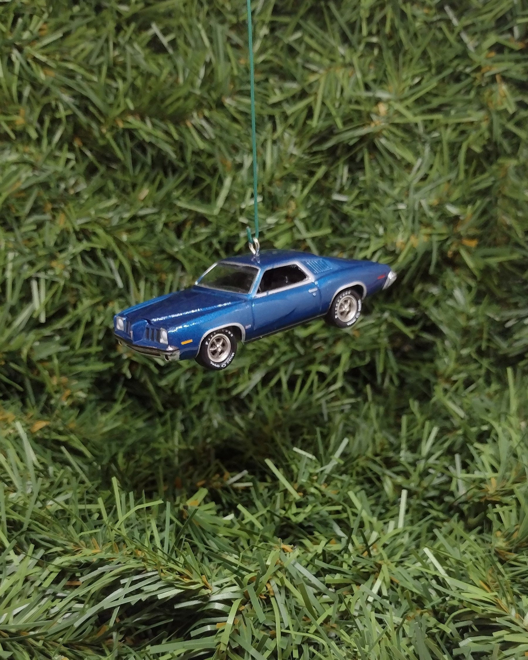 PONTIAC GRAND AM 1973 Christmas Tree Decoration Unique Xmas Gift Idea Blue Nicely Detailed 1974 1975