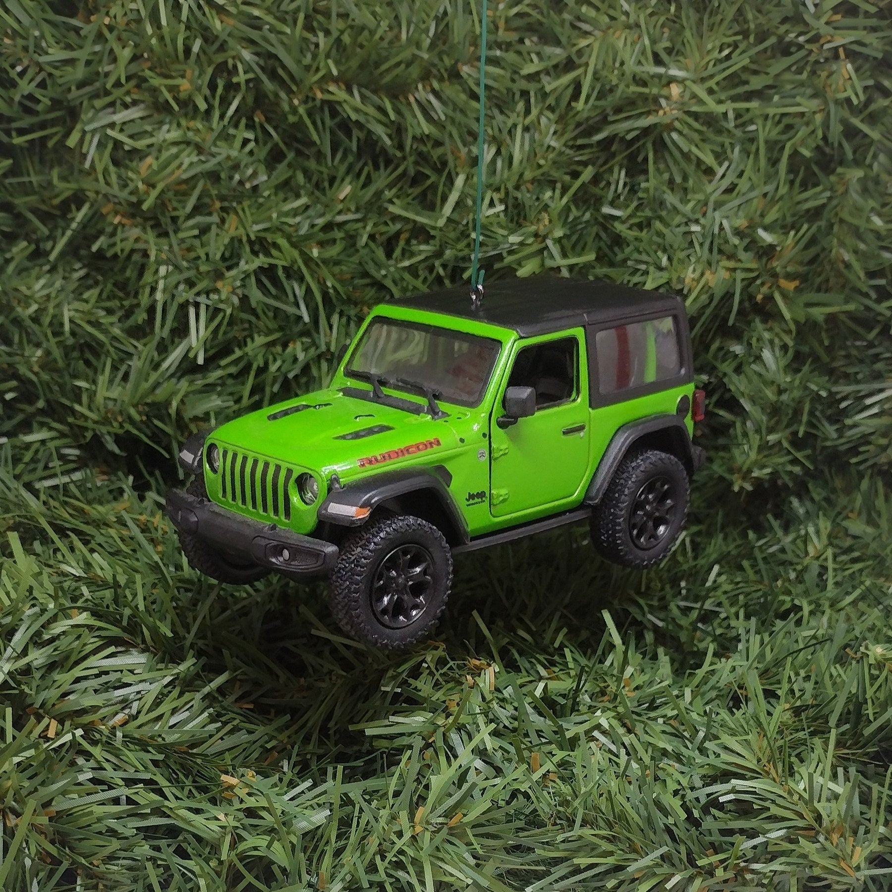 Jeep Wrangler Ornament Christmas Gift Idea Fun Automotive Xmas tree Decoration 5 inches long 2018 green