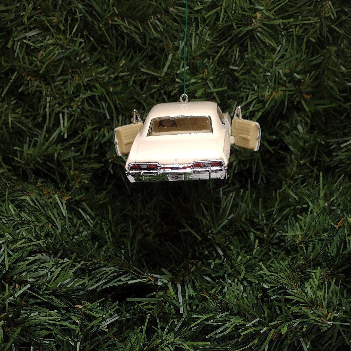 Chevy Impala Ornament Christmas Tree Decoration Fun Xmas Gift Idea 5 inches long 4 door 1967 Chevrolet White