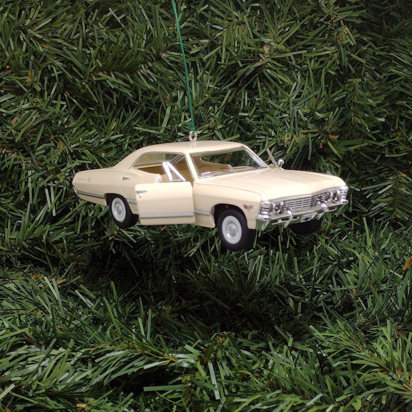 Chevy Impala Ornament Christmas Tree Decoration Fun Xmas Gift Idea 5 inches long 4 door 1967 Chevrolet White