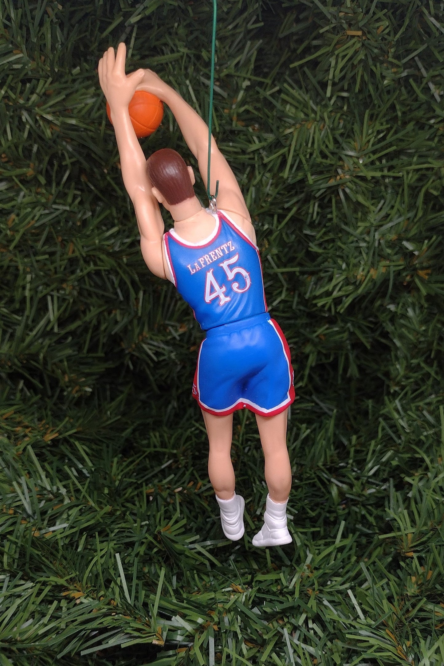 Kansas Jayhawks ornament Raef LaFrentz Christmas Gift Idea NCAA Basketball Figure Unique Xmas Tree Decoration