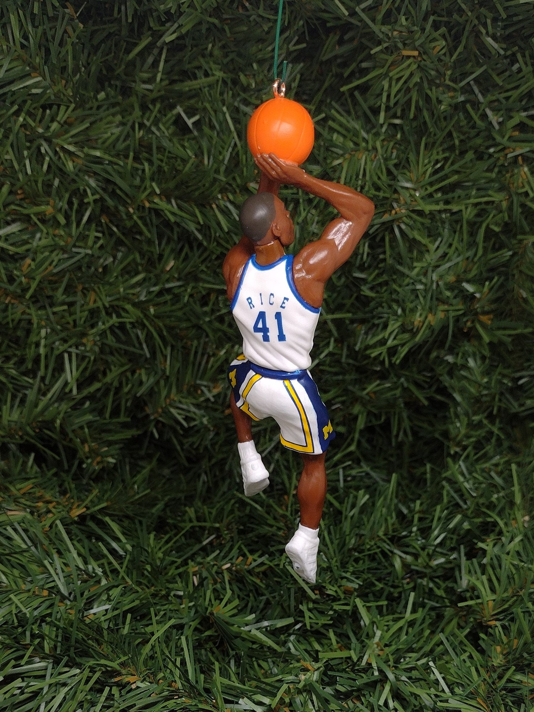 Glen Rice MICHIGAN WOLVERINES Christmas ornament xmas gift idea ncaa basketball figure unique tree decoration