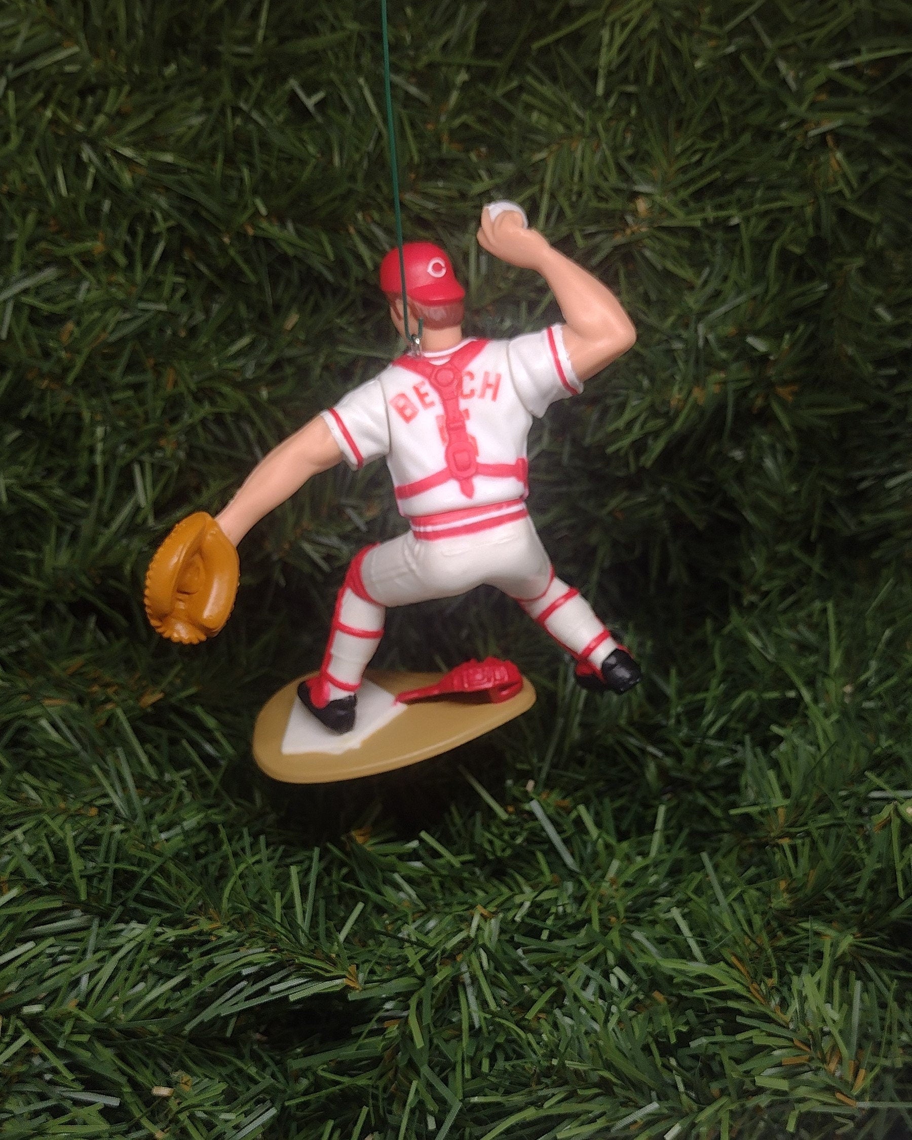 CINCINNATI REDS Johnny Bench Christmas Tree Ornament MLB Baseball Xmas Figure Unique Gift Idea Big Red Machine