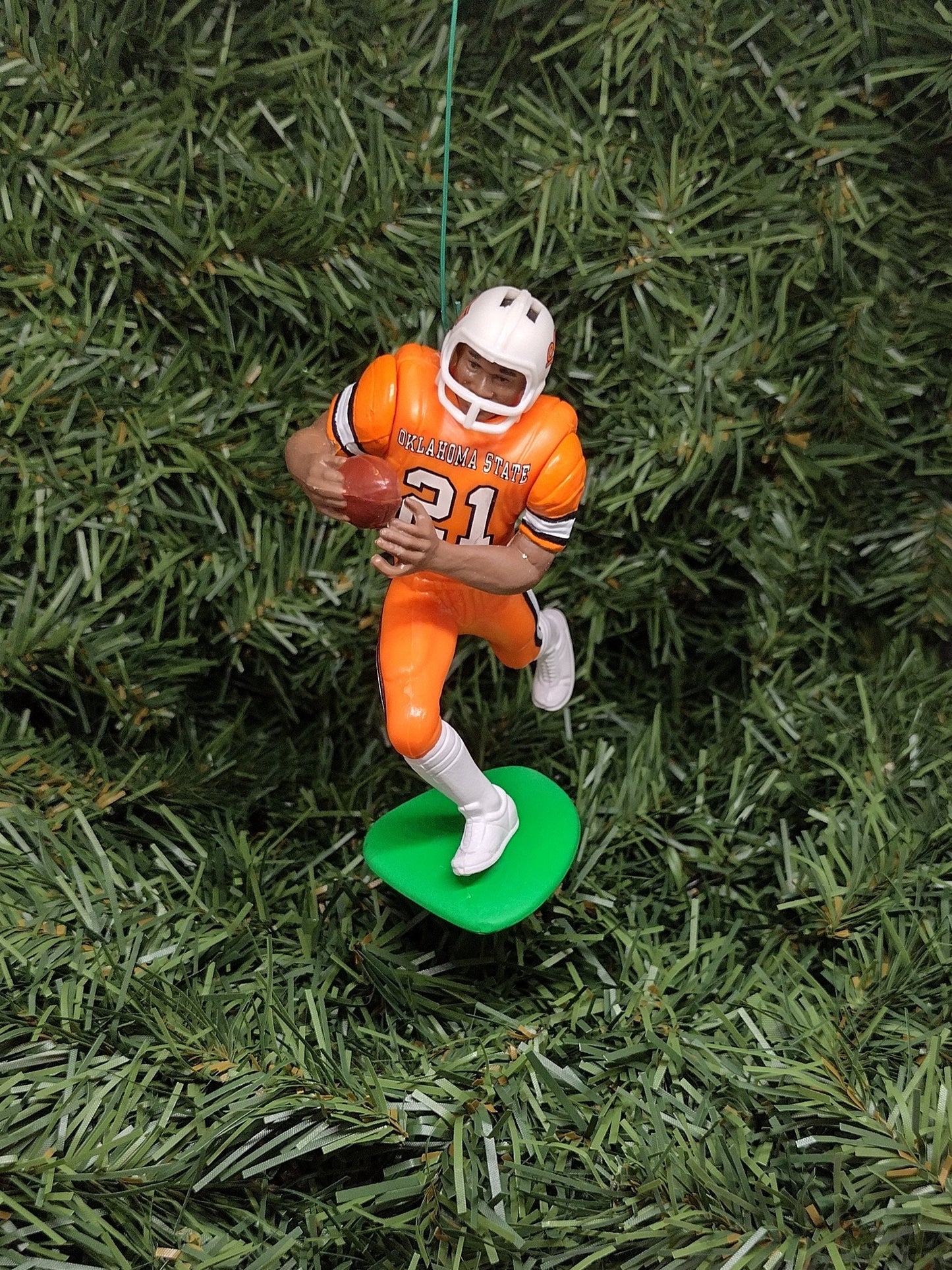 Barry Sanders Oklahoma State Cowboys Ornament Christmas Gift Idea NCAA Football Figure Unique Xmas Tree Decoration Heisman Trophy Winner