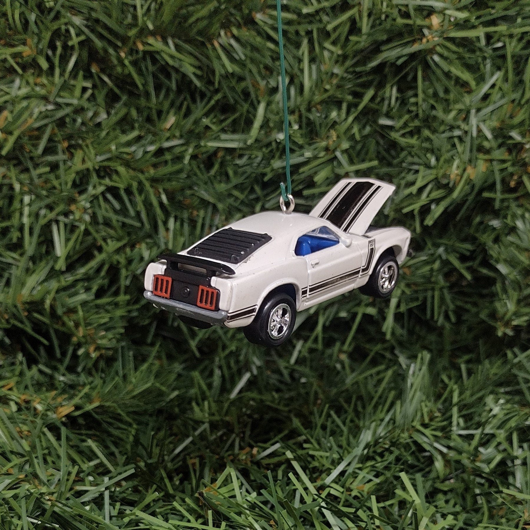 Ford Mustang Ornament 1970 Boss 302 Christmas Tree Decoration White