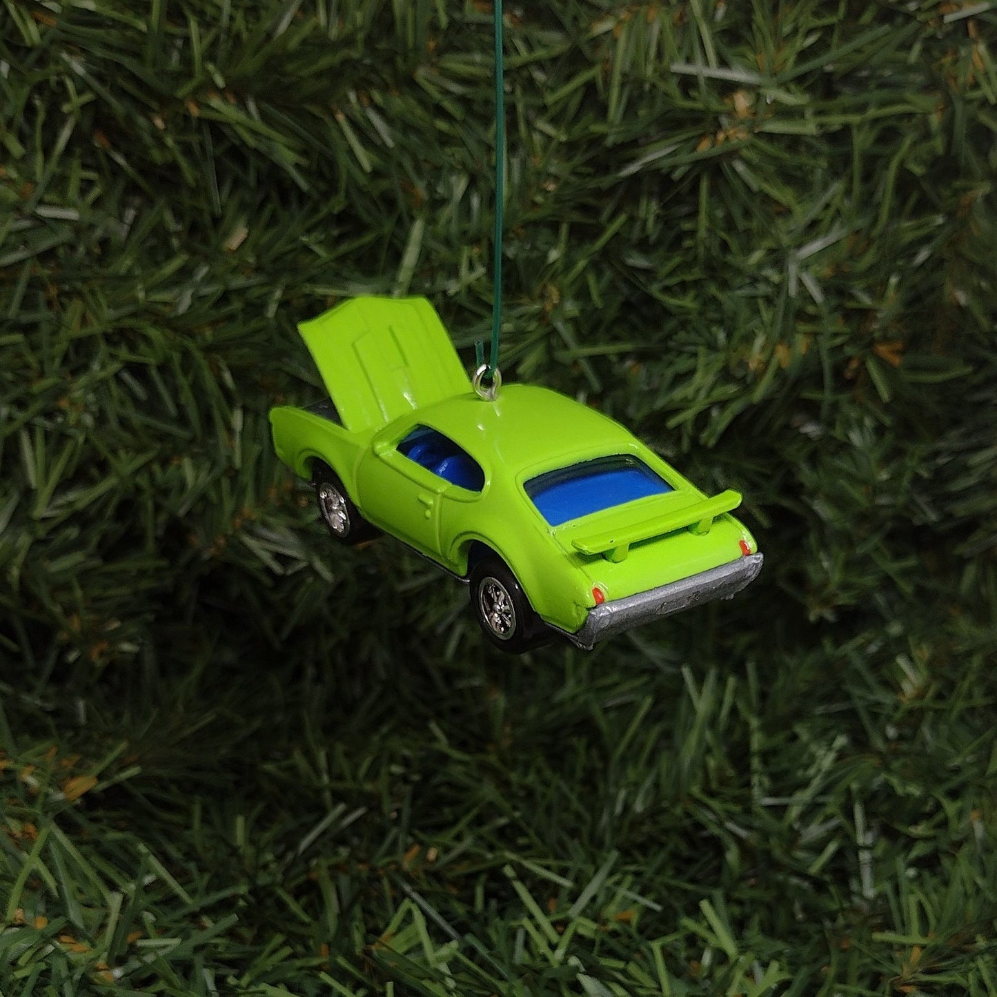 OLDSMOBILE 442 Ornament 1969 Olds Christmas Tree Decoration Unique Gift Idea Green Hood Opens