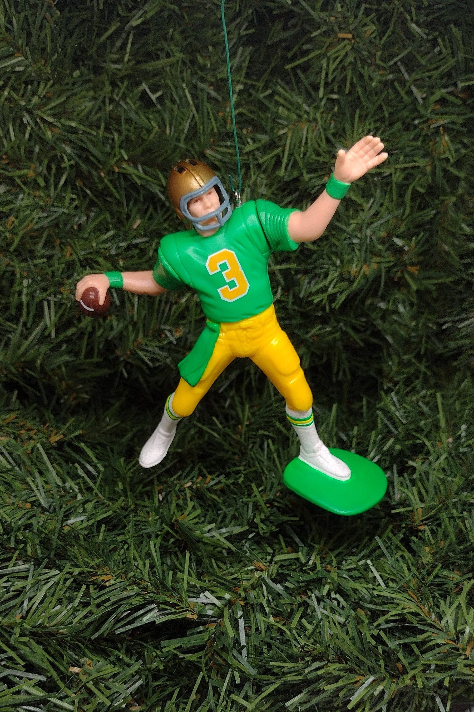 Joe Montana NOTRE DAME Ornament Christmas tree decoration Fighting Irish NCAA football figure unique gift idea