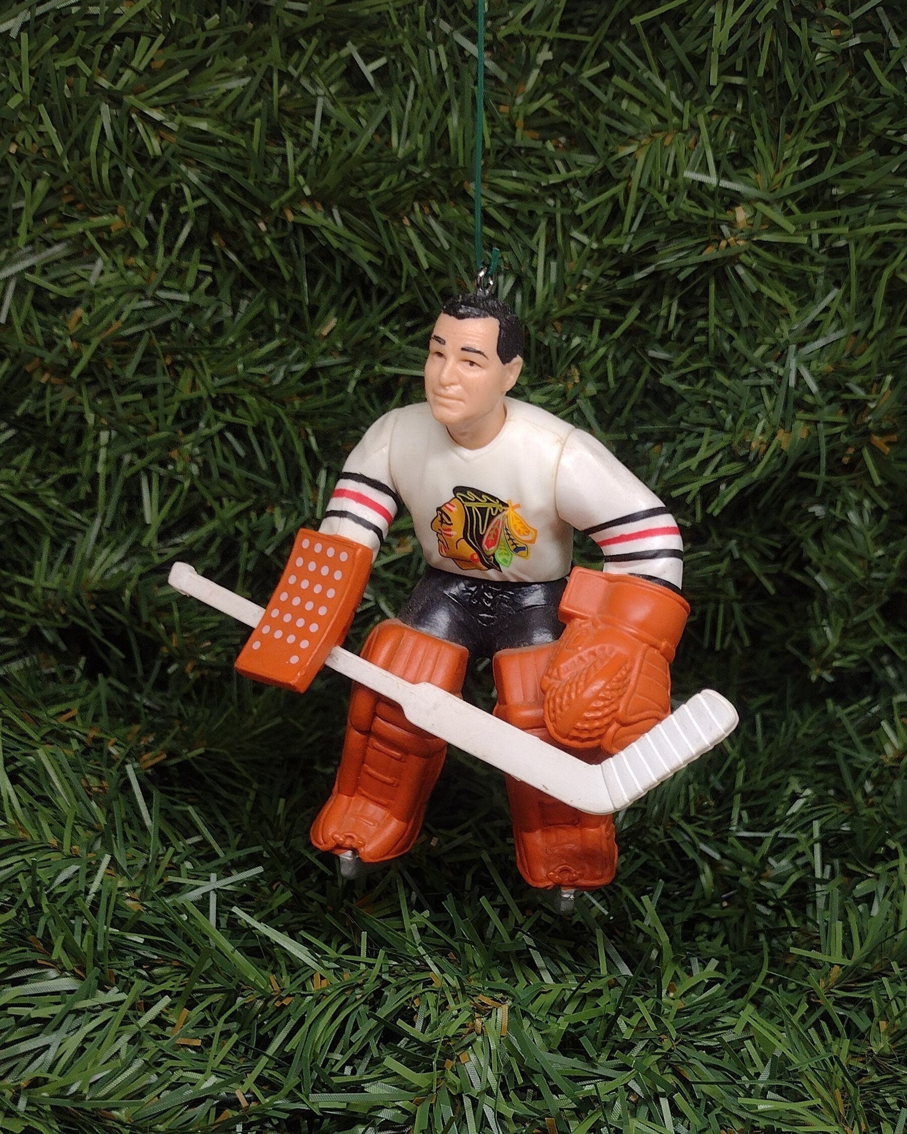 Glenn Hall CHICAGO BLACKHAWKS Christmas tree ornament xmas NHL hockey figure