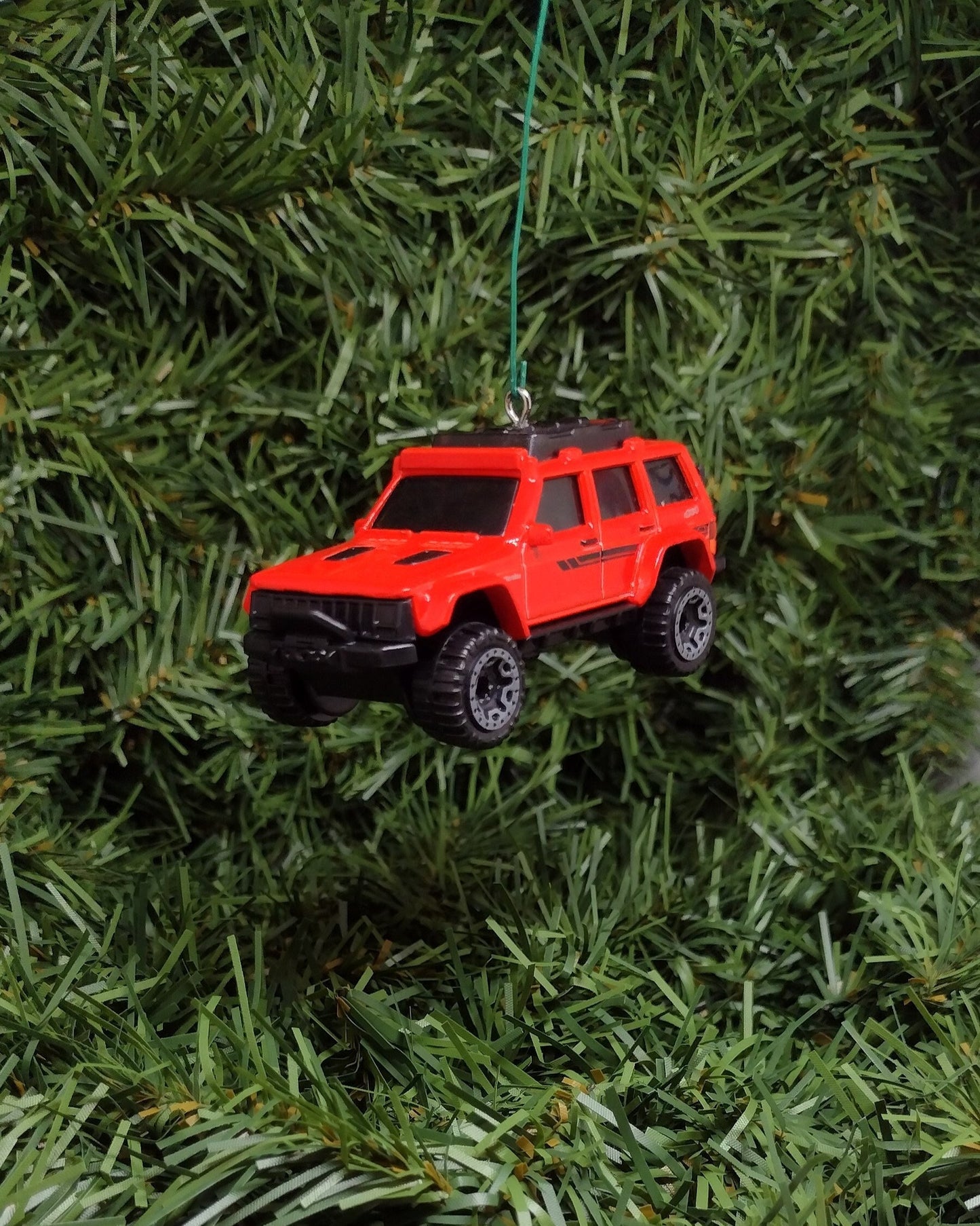 JEEP CHEROKEE Ornament Christmas gift idea unique Xmas tree decoration 1995 4x4 SUV red